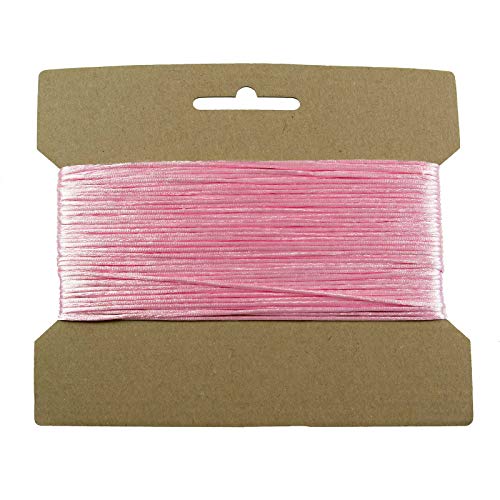 25m Satinschnur Flechtschnur Satinkordel Kumihimo, 1 o. 2mm Durchmesser Farbwahl, Farbe:rosa, Stärke:1 mm von maDDma