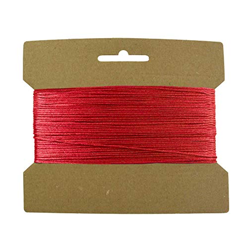 25m Satinschnur Flechtschnur Satinkordel Kumihimo, 1 o. 2mm Durchmesser Farbwahl, Farbe:rot, Stärke:2mm von maDDma