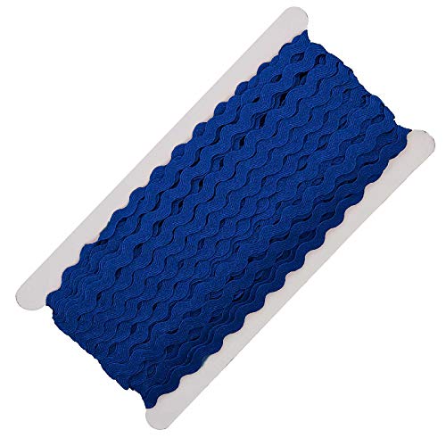 25m Zackenlitze Borte Zick-Zack-Borte auf Karte, 5/9mm breit, Viskose, waschbar, 15 Farben, Farbe:marineblau von maDDma