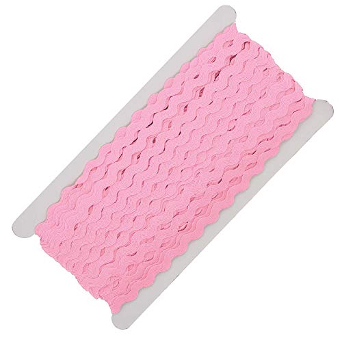 25m Zackenlitze Borte Zick-Zack-Borte auf Karte, 5/9mm breit, Viskose, waschbar, 15 Farben, Farbe:rosa von maDDma