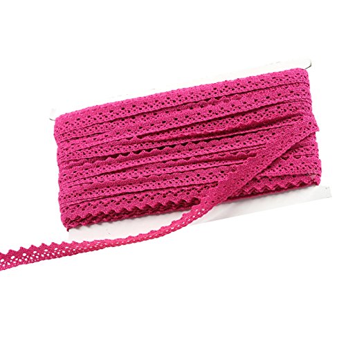 27 m Klöppelspitze 15mm breit Baumwollspitze Häkelspitze Farbwahl Spitzenband, Farbe:pink von maDDma