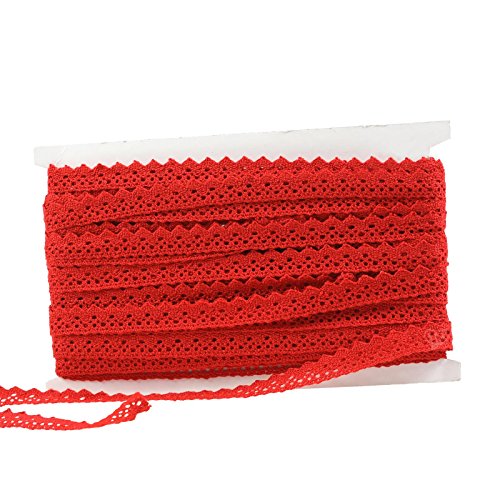 27 m Klöppelspitze 15mm breit Baumwollspitze Häkelspitze Farbwahl Spitzenband, Farbe:rot von maDDma