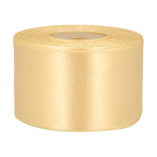 27m Satinband 50mm Dekoband Geschenkband Schmuckband Geschenkverpackung, Farbe:creme von maDDma