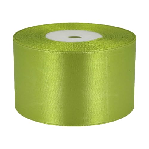 27m Satinband 50mm Dekoband Geschenkband Schmuckband Geschenkverpackung, Farbe:olivgelb von maDDma