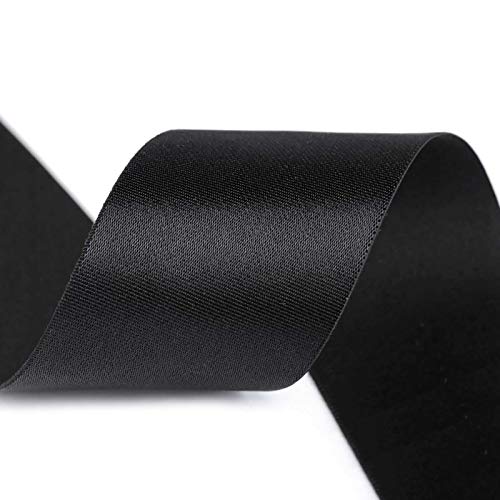 2m Glanz-Satin Gummiband Gummilitze 50mm / 5cm f. Gürtel Kleider Blusen, Farbe:schwarz 2m Glanz-Satin Gummiband Gummilitze 50mm / 5cm f. Gürtel Kleider Blusen, Farbe:schwarz von maDDma