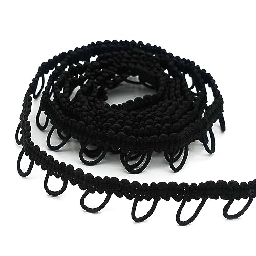 2m Schlingenband Gummi Ösen-Band Schlingen-Borte m. elastischen Ösen für Knöpfe 15mm, Größe:B 15mm Öse 10mm, Farbe:schwarz 2m Schlingenband Gummi Ösen-Band Schlingen-Borte m. elastischen Ösen für Knöpfe 15mm, Größe:B 15mm Öse 10mm, Farbe:schwarz von maDDma