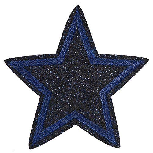 3 Stern-Aufbügler Aufnäher Applikationen Zierapplikation, Ø65mm, Farbe wählbar, Farbe:blau von maDDma