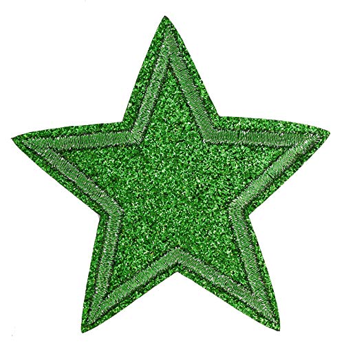 3 Stern-Aufbügler Aufnäher Applikationen Zierapplikation, Ø65mm, Farbe wählbar, Farbe:grün von maDDma