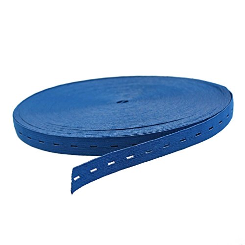 30 Meter Knopfloch Gummiband Lochgummi, Breite 15 mm, freie Farbwahl, Farbe:blau von maDDma