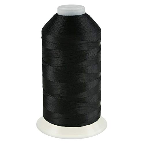3000m Nähgarn Polyester 210D/3, Farbauswahl - Sattlergarn Forellenfaden, Farbe:A807 schwarz von maDDma