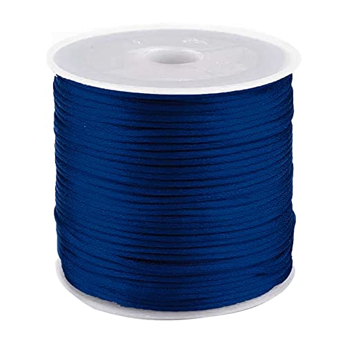 30m Satinschnur Flechtkordel Kumihimo 1mm, Farbwahl in deinen Lieblingsfarbenn, Farbe:Nachtblau von maDDma