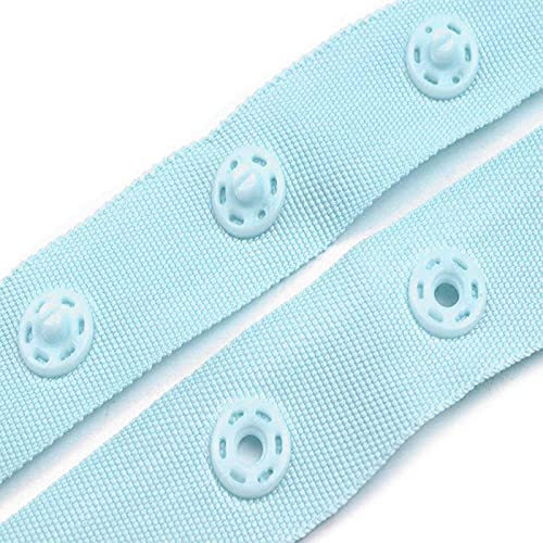 3m Druckknopfband 18mm Druckknopf Band Bodyverschluss Miederband Farbwahl, Größe:Breite 18 mm | Abstand 25 mm, Farbe:hellblau von maDDma