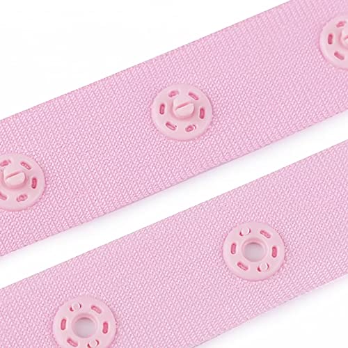 3m Druckknopfband 18mm Druckknopf Band Bodyverschluss Miederband Farbwahl, Größe:Breite 18 mm | Abstand 25 mm, Farbe:rosa von maDDma