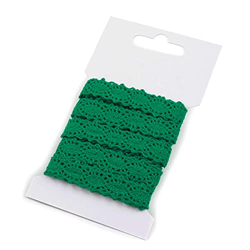 3m Klöppelspitze 12mm breit Farbwahl Spitze Spitzenband Spitzenborte Häkelspitze, Farbe:grün von maDDma