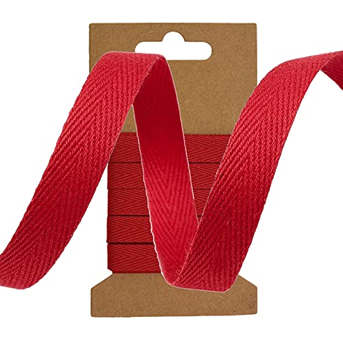 3m Köperband Baumwoll-Band 10mm Einfassband Kantenband Dekorationsband, Farbwahl, Farbe:rot 3m Köperband Baumwoll-Band 10mm Einfassband Kantenband Dekorationsband, Farbwahl, Farbe:rot von maDDma