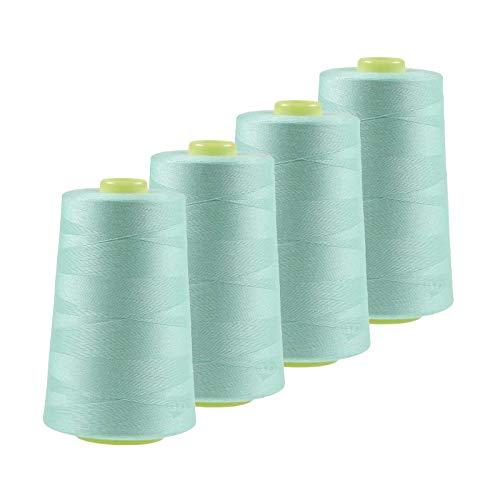 4 x 4572m Qualitäts Overlock-Garn Oeko-Tex Overlock-Nähgarn Farben 581 bis 620, Farbe:A604 pastellblau von maDDma