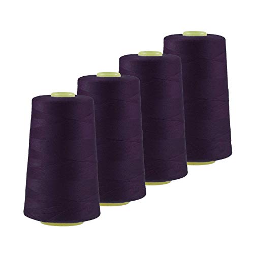4 x 4572m Qualitäts Overlock-Garn Oeko-Tex Overlock Nähgarn Farben 621-660, Farbe:A653 dunkelviolett 4 x 4572m Qualitäts Overlock-Garn Oeko-Tex Overlock Nähgarn Farben 621-660, Farbe:A653 dunkelviolett von maDDma