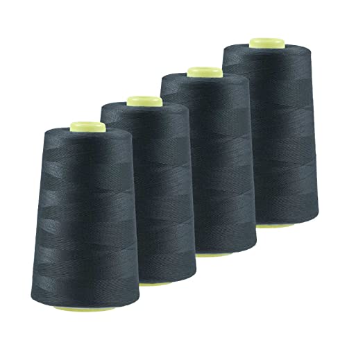 4 x 4572m Qualitäts Overlock-Garn Oeko-Tex Overlock-Nähgarn Polyestergarn, Farbe 741-780, Farbe:A748 anthrazit von maDDma