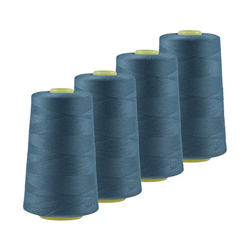 4 x 4572m Qualitäts Overlock-Garn Overlock-Nähgarn Oeko-Tex Farbe 701-740, Farbe:A735 taubenblau 4 x 4572m Qualitäts Overlock-Garn Overlock-Nähgarn Oeko-Tex Farbe 701-740, Farbe:A735 taubenblau von maDDma