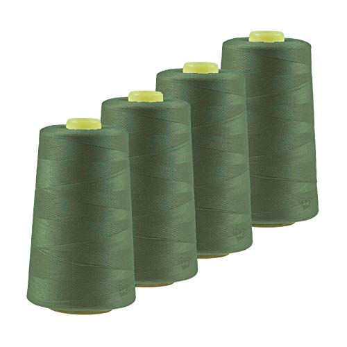 4 x 4572m Qualitäts Overlock-Garn Overlock-Nähgarn Oeko-Tex Farbe 781-820, Farbe:A781 olivgrün von maDDma