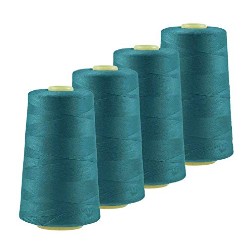 4 x 4572m Qualitäts Overlock-Garn Overlock-Nähgarn Oeko-Tex Farbe 821-860, Farbe:A842 ozeanblau 4 x 4572m Qualitäts Overlock-Garn Overlock-Nähgarn Oeko-Tex Farbe 821-860, Farbe:A842 ozeanblau von maDDma