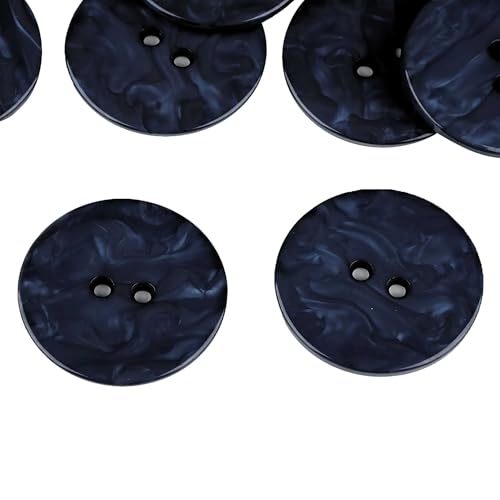 5 Kunststoffknöpfe in Perlmuttoptik 38 mm rund 2 Loch-Knöpfe Farbwahl, Farbe:nachtblau 5 Kunststoffknöpfe in Perlmuttoptik 38 mm rund 2 Loch-Knöpfe Farbwahl, Farbe:nachtblau von maDDma