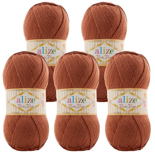 5 x 100g Strickgarn ALIZE Baby Best uni Babywolle Wolle Antipilling 44 Farben, Farbe:572 rehbraun 5 x 100g Strickgarn ALIZE Baby Best uni Babywolle Wolle Antipilling 44 Farben, Farbe:572 rehbraun von maDDma