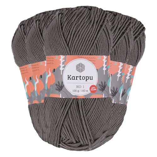 5 x 100g Strickgarn Kartopu NO:1 Wolle Anti Pilling Effekt Oeko-Tex zertifiziert Wolle Farbwahl, Farbe:K1921 mausgrau 5 x 100g Strickgarn Kartopu NO:1 Wolle Anti Pilling Effekt Oeko-Tex zertifiziert Wolle Farbwahl, Farbe:K1921 mausgrau von maDDma