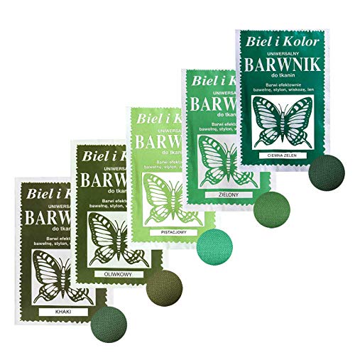 5 x 10g Batikfarbe Textilfarbe Stofffarbe färben, bitte Farbmix wählen, Farbe:Grüntöne von maDDma