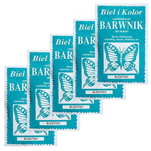5 x 10g Batikfarbe Textilfarbe Stofffarbe färben, bitte Farbmix wählen, Farbe:azurblau von maDDma
