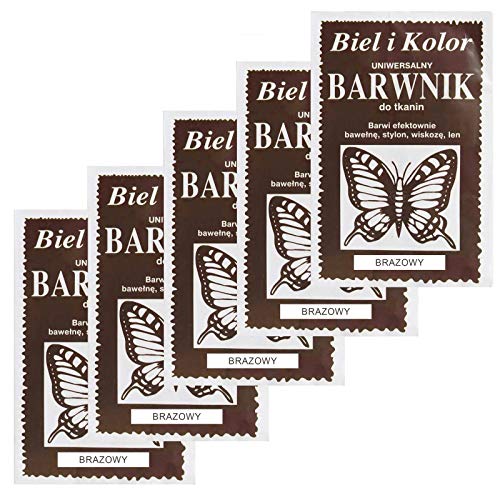 5 x 10g Batikfarbe Textilfarbe Stofffarbe färben, bitte Farbmix wählen, Farbe:dunkelbraun von maDDma