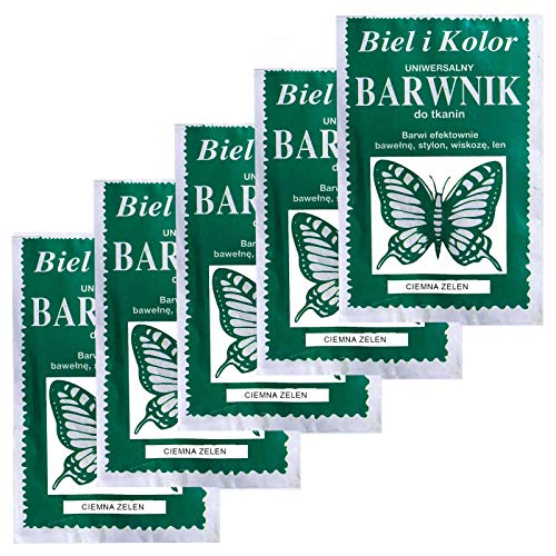 5 x 10g Batikfarbe Textilfarbe Stofffarbe färben, bitte Farbmix wählen, Farbe:dunkelgrün von maDDma