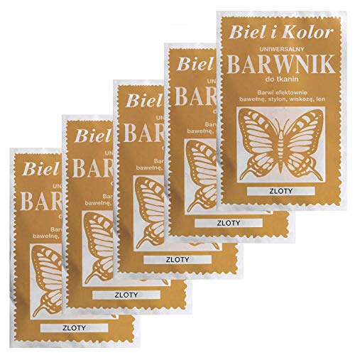 5 x 10g Batikfarbe Textilfarbe Stofffarbe färben, bitte Farbmix wählen, Farbe:goldgelb von maDDma