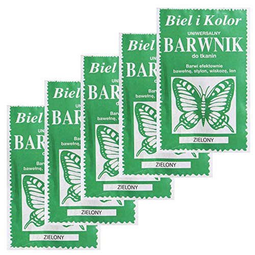 5 x 10g Batikfarbe Textilfarbe Stofffarbe färben, bitte Farbmix wählen, Farbe:grün von maDDma