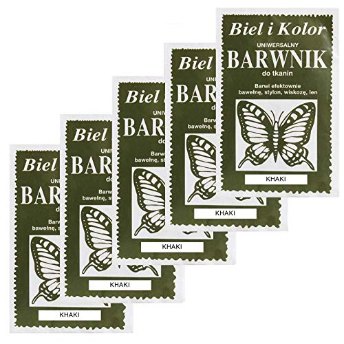 5 x 10g Batikfarbe Textilfarbe Stofffarbe färben, bitte Farbmix wählen, Farbe:khaki von maDDma