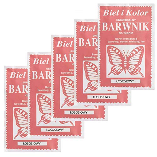 5 x 10g Batikfarbe Textilfarbe Stofffarbe färben, bitte Farbmix wählen, Farbe:lachsfarben von maDDma