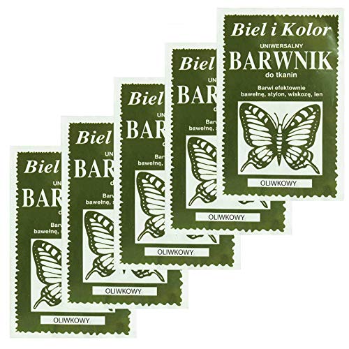 5 x 10g Batikfarbe Textilfarbe Stofffarbe färben, bitte Farbmix wählen, Farbe:olivgrün von maDDma