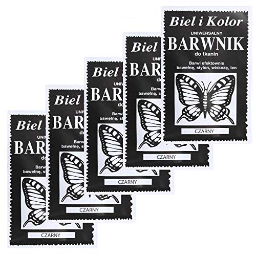 5 x 10g Batikfarbe Textilfarbe Stofffarbe färben, bitte Farbmix wählen, Farbe:schwarz von maDDma