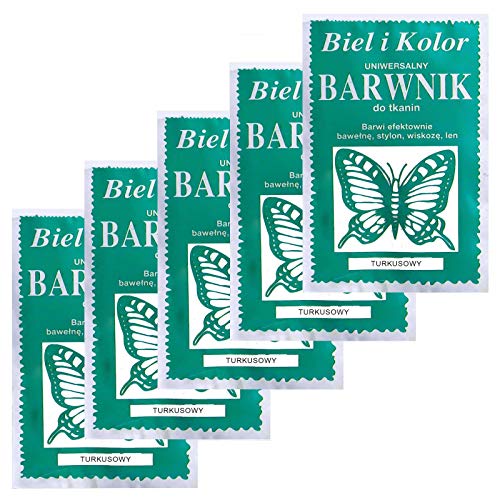 5 x 10g Batikfarbe Textilfarbe Stofffarbe färben, bitte Farbmix wählen, Farbe:türkis von maDDma