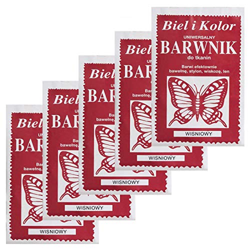 5 x 10g Batikfarbe Textilfarbe Stofffarbe färben, bitte Farbmix wählen, Farbe:weinrot von maDDma