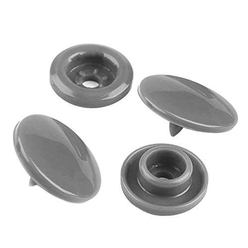 50 Druckknöpfe rund Snaps Druckknopf Snap Button Knöpfe Farb- Größenwahl, Größe:10mm, Farbe:grau von maDDma