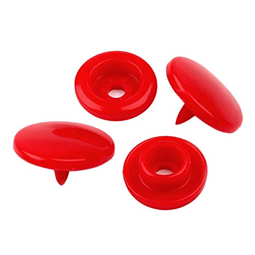 50 Druckknöpfe rund Snaps Druckknopf Snap Button Knöpfe Farb- Größenwahl, Größe:10mm, Farbe:rot von maDDma