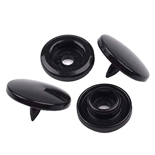 50 Druckknöpfe rund Snaps Druckknopf Snap Button Knöpfe Farb- Größenwahl, Größe:10mm, Farbe:schwarz von maDDma