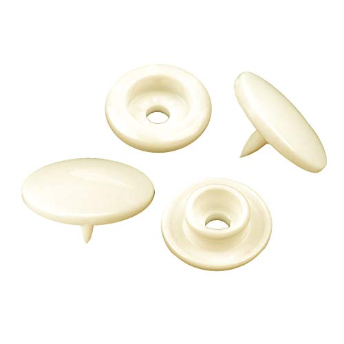 50 Druckknöpfe rund Snaps Druckknopf Snap Button Knöpfe Farb- Größenwahl, Größe:10mm, Farbe:vanille von maDDma