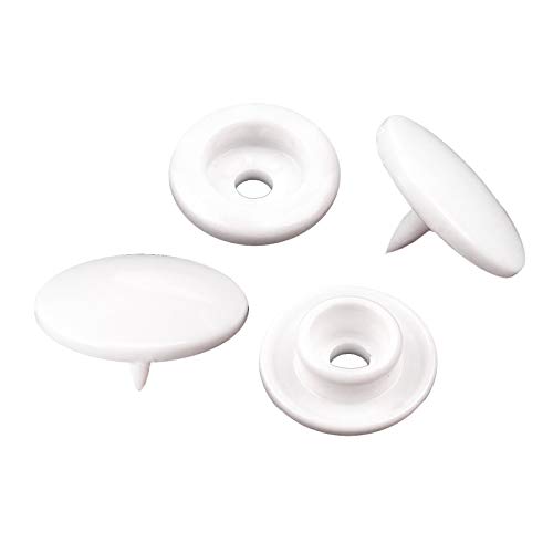50 Druckknöpfe rund Snaps Druckknopf Snap Button Knöpfe Farb- Größenwahl, Größe:10mm, Farbe:weiß von maDDma