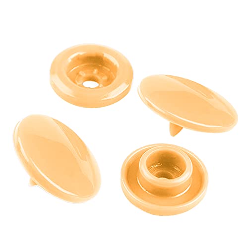 50 Druckknöpfe rund Snaps Druckknopf Snap Button Knöpfe Farb- Größenwahl, Größe:12mm, Farbe:apricot von maDDma