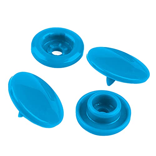 50 Druckknöpfe rund Snaps Druckknopf Snap Button Knöpfe Farb- Größenwahl, Größe:12mm, Farbe:aquablau von maDDma