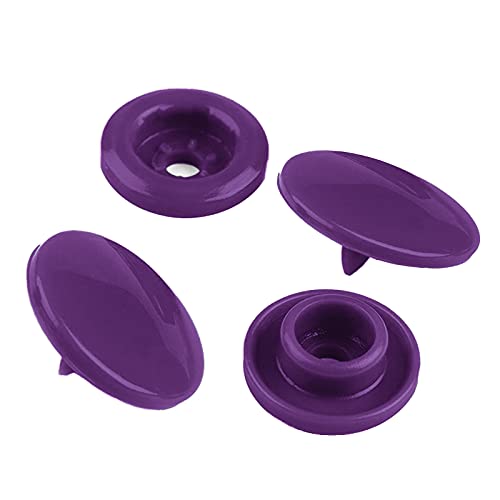 50 Druckknöpfe rund Snaps Druckknopf Snap Button Knöpfe Farb- Größenwahl, Größe:12mm, Farbe:dunkelviolett von maDDma