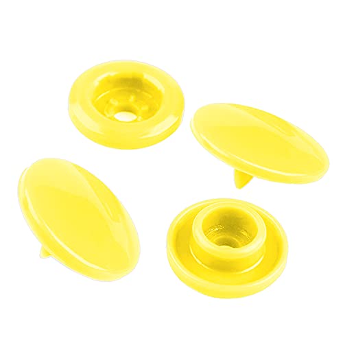 50 Druckknöpfe rund Snaps Druckknopf Snap Button Knöpfe Farb- Größenwahl, Größe:12mm, Farbe:gelb von maDDma
