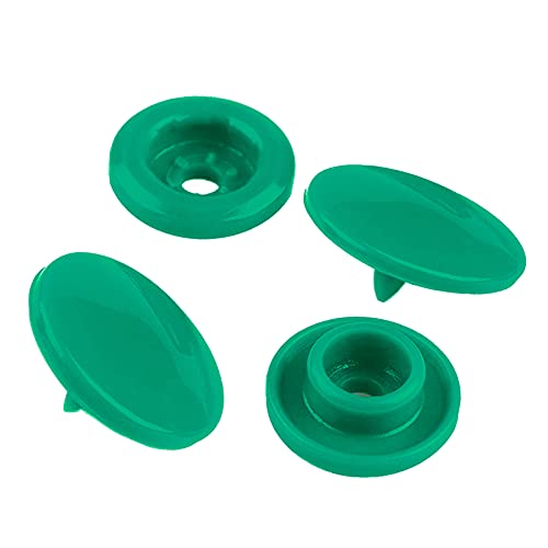 50 Druckknöpfe rund Snaps Druckknopf Snap Button Knöpfe Farb- Größenwahl, Größe:12mm, Farbe:grün von maDDma